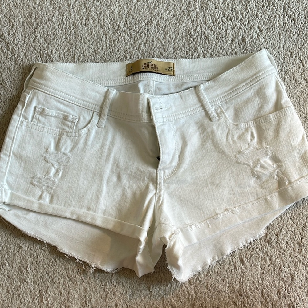 Hollister White Denim Shorts